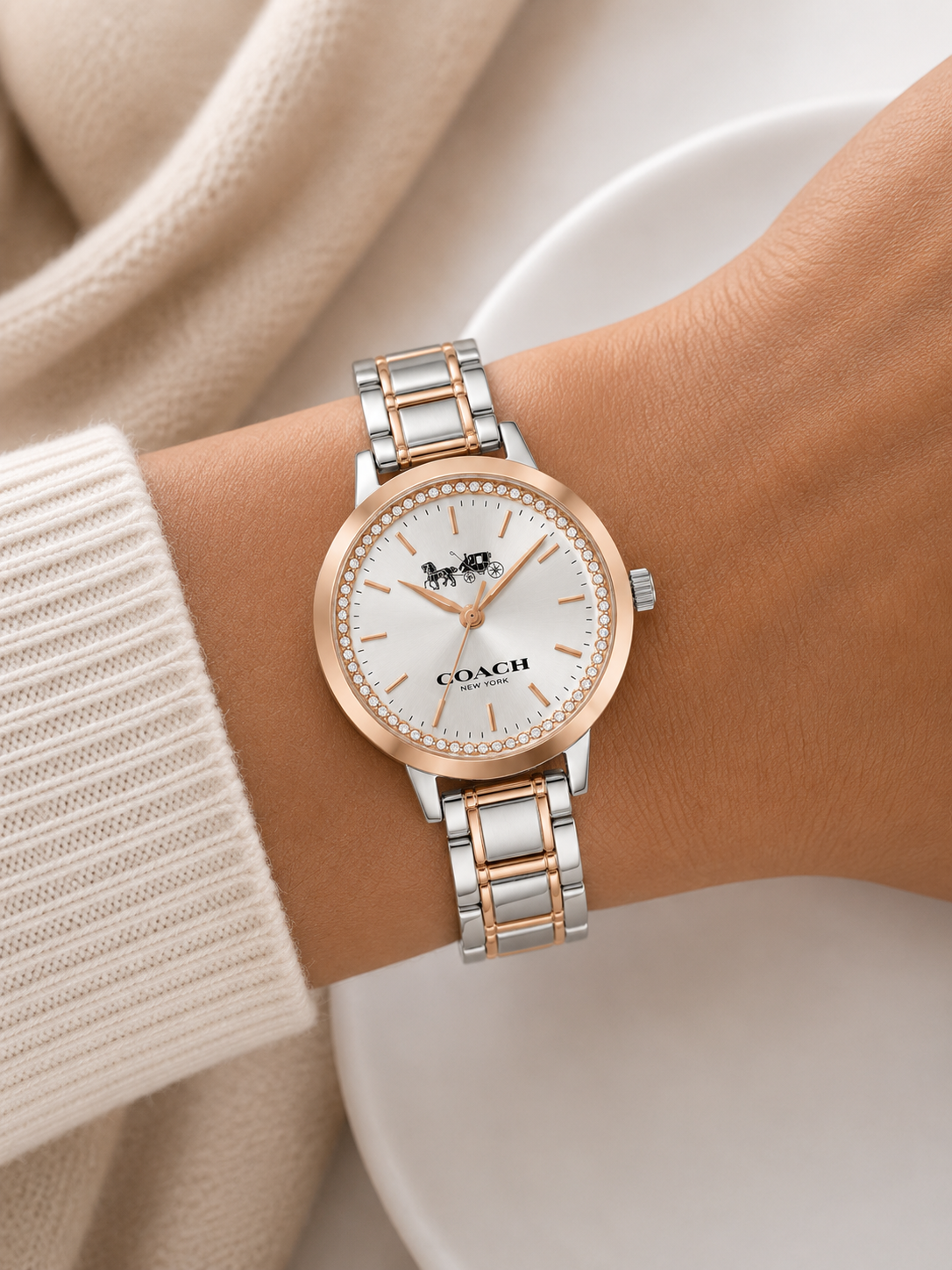 Reloj Coach Plateado y Rose Gold