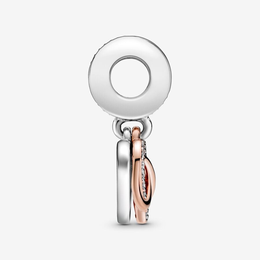 Charm Colgante Corazón Infinito Brillante Rose Gold