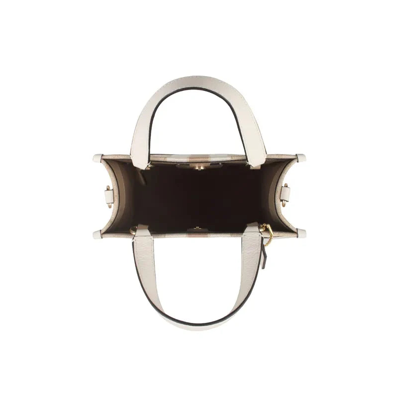 Bolso Tote Coach Signature Jacquard con Cuero Blanco