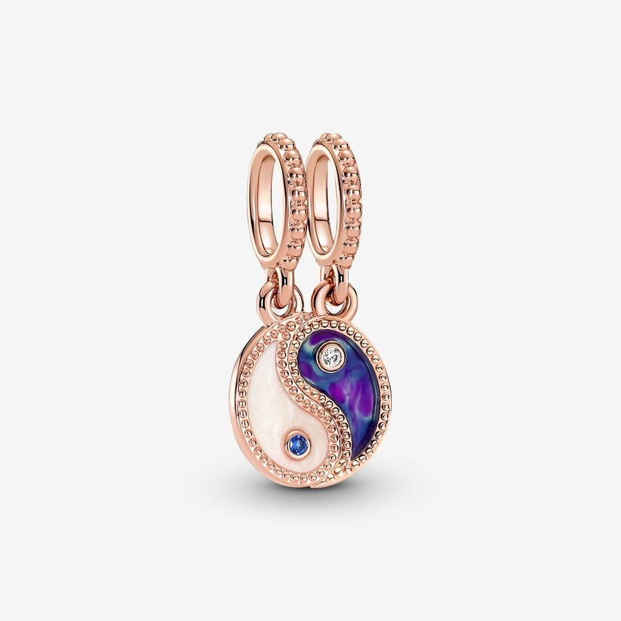 Charm colgante brillante y divisible de Yin y Yang