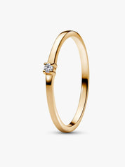 Anillo Solitario Delicado en Dorado con Zirconia Minimalista
