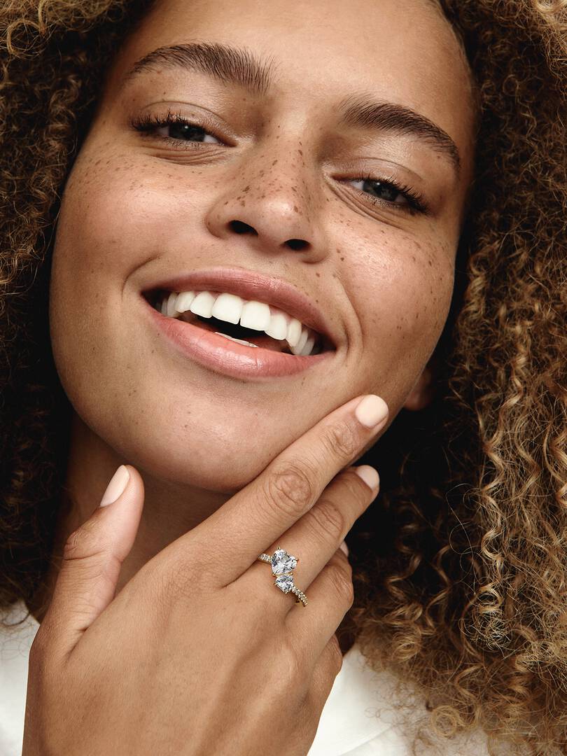 Anillo Doble Corazon Dorado