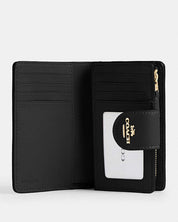 Coach Mila Small Flap Wallet – Signature Canvas Negra