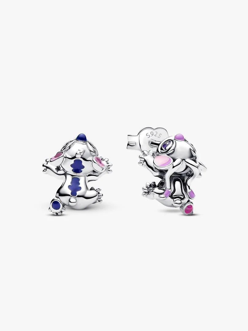 Pendientes Stitch y Angel en Plata 925 con Detalles de Color
