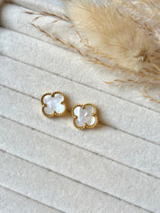 Pendientes Van Cleef Alhambra Vintage Blanco