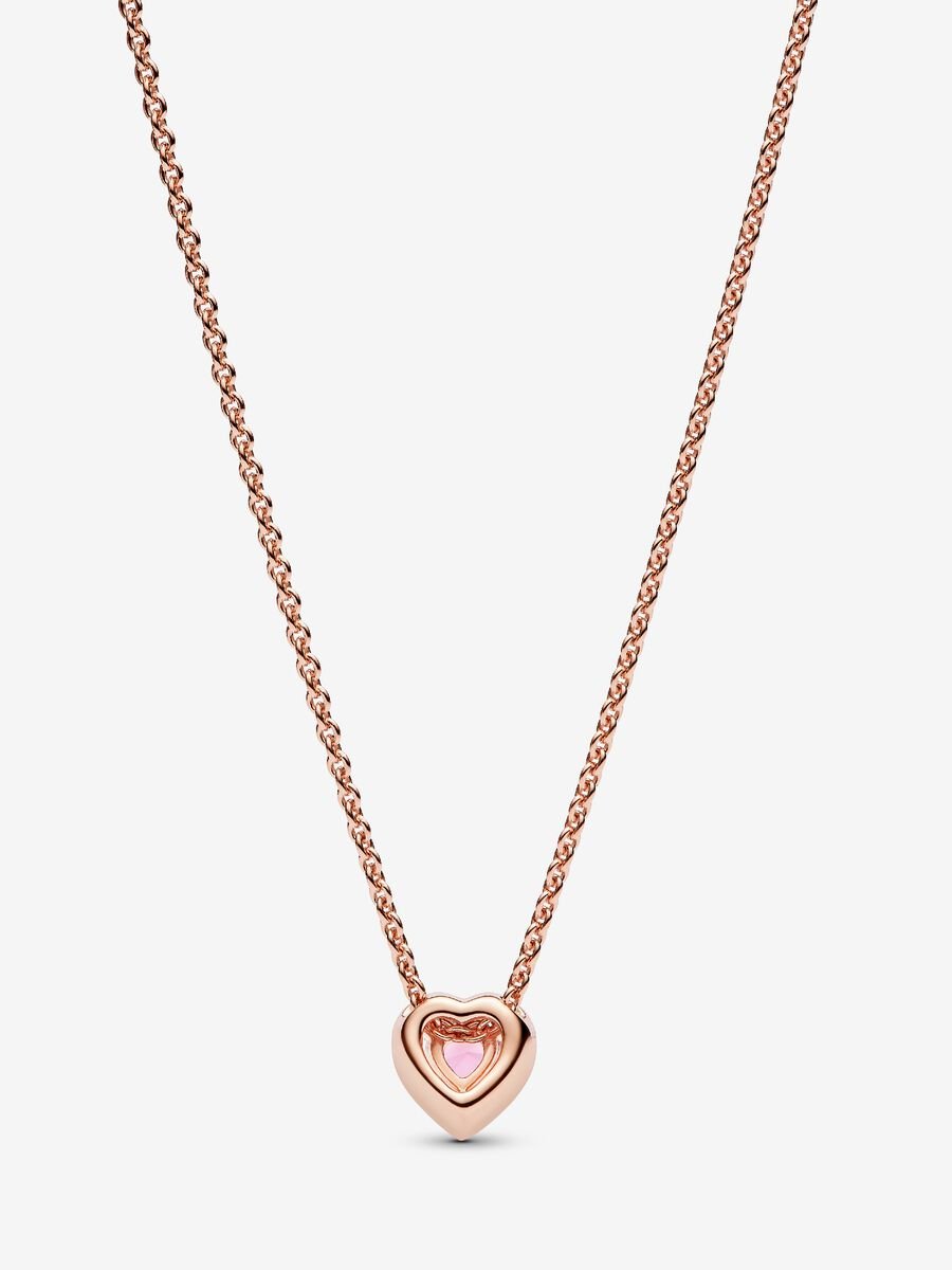 Collar Oro Rosa Piedra Brillante Rosa