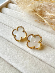 Pendientes Van Cleef Alhambra Vintage Blanco