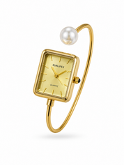 Reloj Cuadrado SUNLIFEX Rígido Cara Dorada