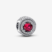Charm Redondo Nivelado Brillante Rojo