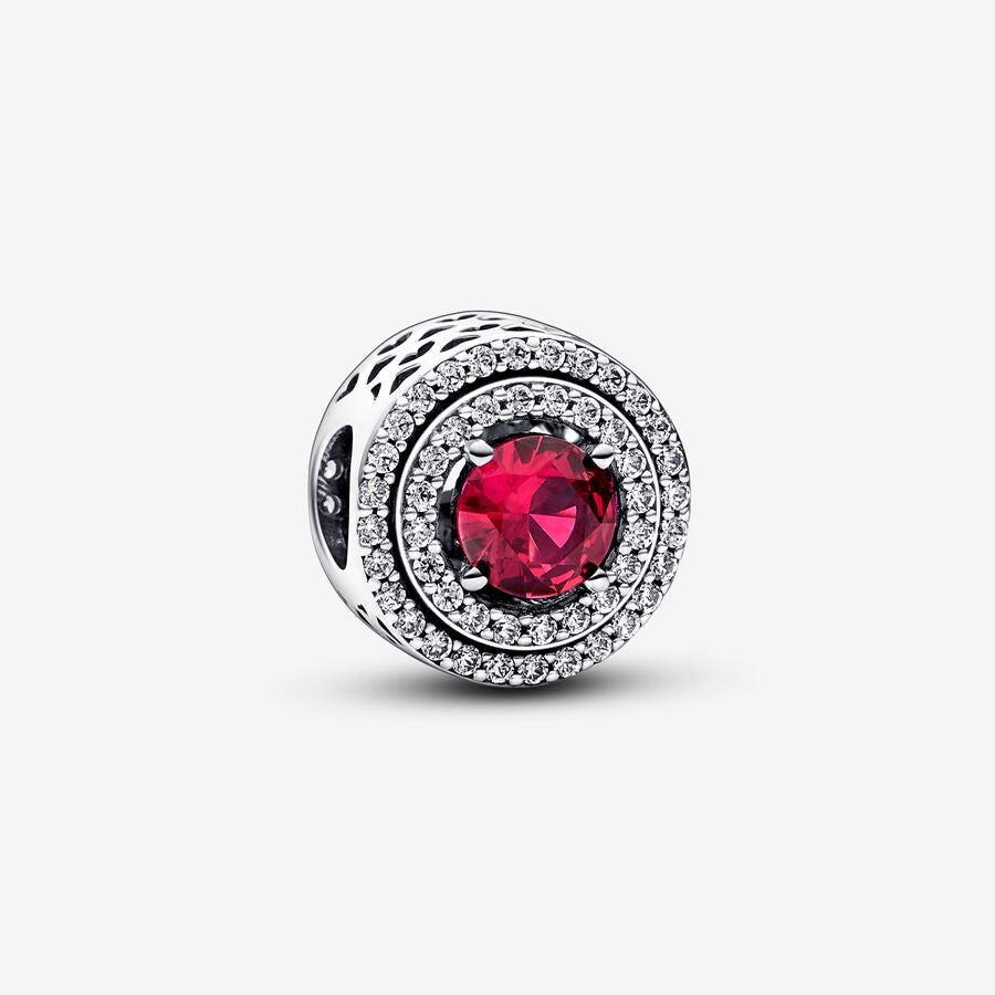 Charm Redondo Nivelado Brillante Rojo