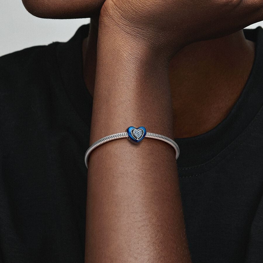 Charm Corazon Azul Giratorio
