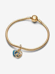 Charm  Dorado Colgante Doble Carroza y Corazón de La Cenicienta de Disney