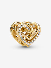 Charm Dorado Corazones Entrelazados