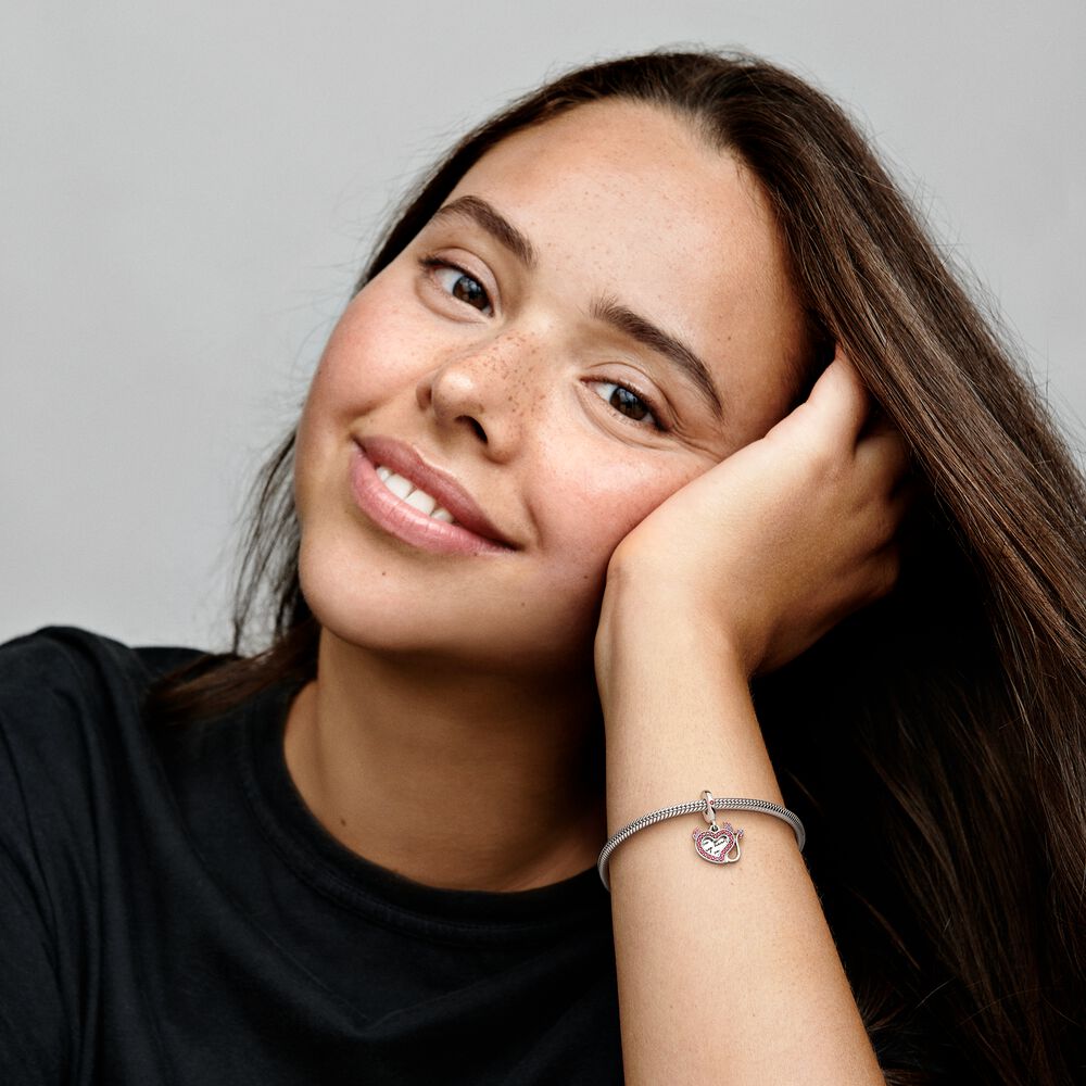 Charm Colgante Doble de Corazón de Diablo Ardiente