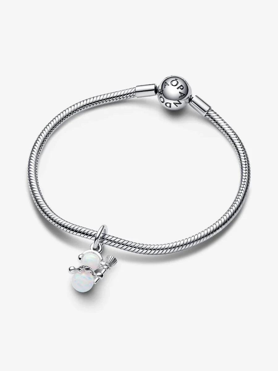 Charm Colgante Muñeco de Nieve Opalescente