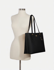 Coach Tote Bag Mollie Canvas Negra Interior Rojo