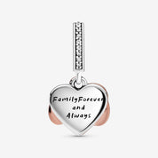 Charm Colgante Corazón Infinito Brillante Rose Gold