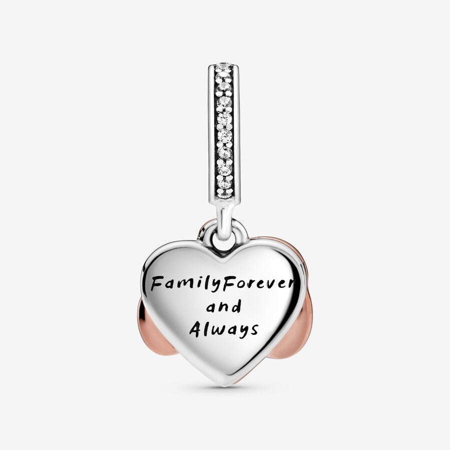 Charm Colgante Corazón Infinito Brillante Rose Gold