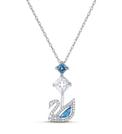 Collar cisne deslumbrante Azul Swarovski