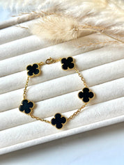 Pulsera Van Cleef Alhambra vintage 5 Tréboles Negros