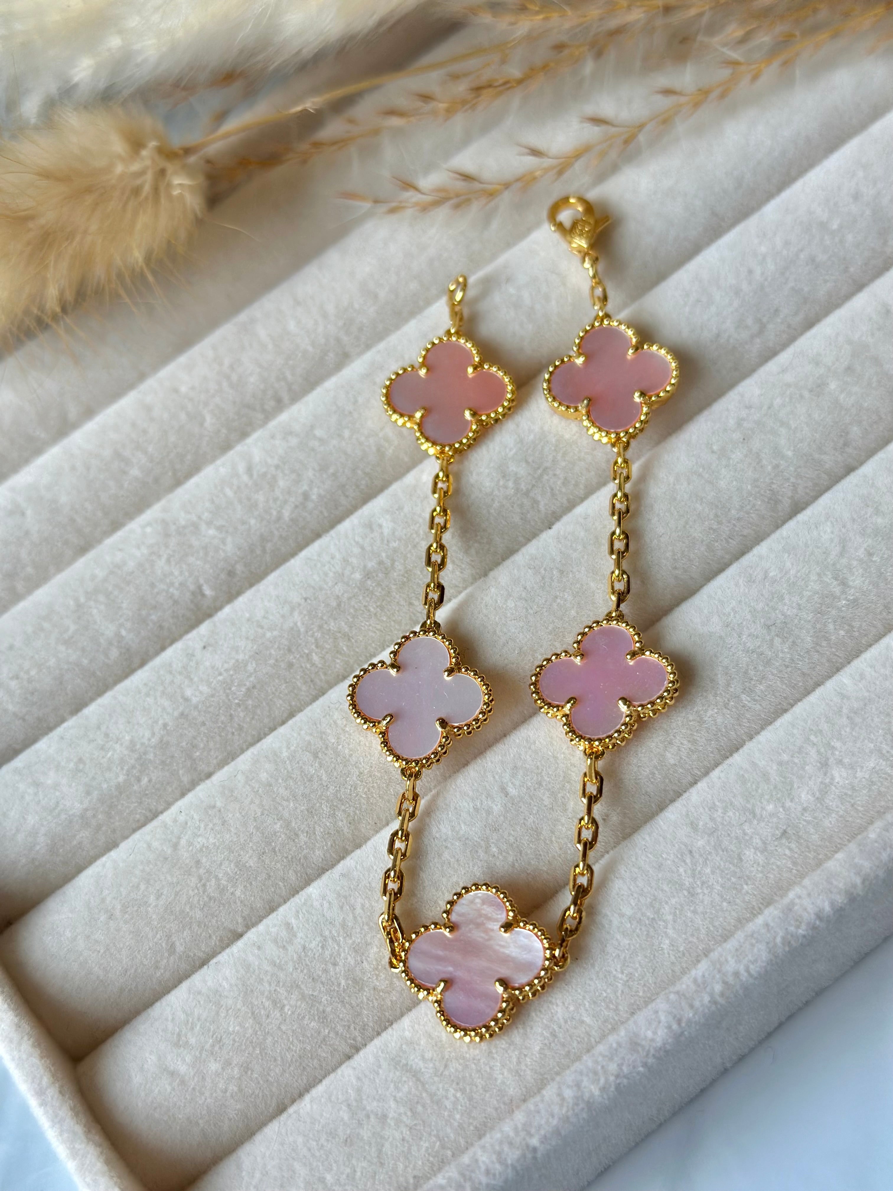 Pulsera Van Cleef Alhambra vintage 5 Tréboles Rosa