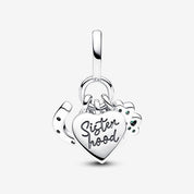 Charm Colgante Triple Trébol de Cuatro Hojas, Corazón y Herradura