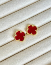 Pendientes Van Cleef trébol Alhambra Vintage Rojo