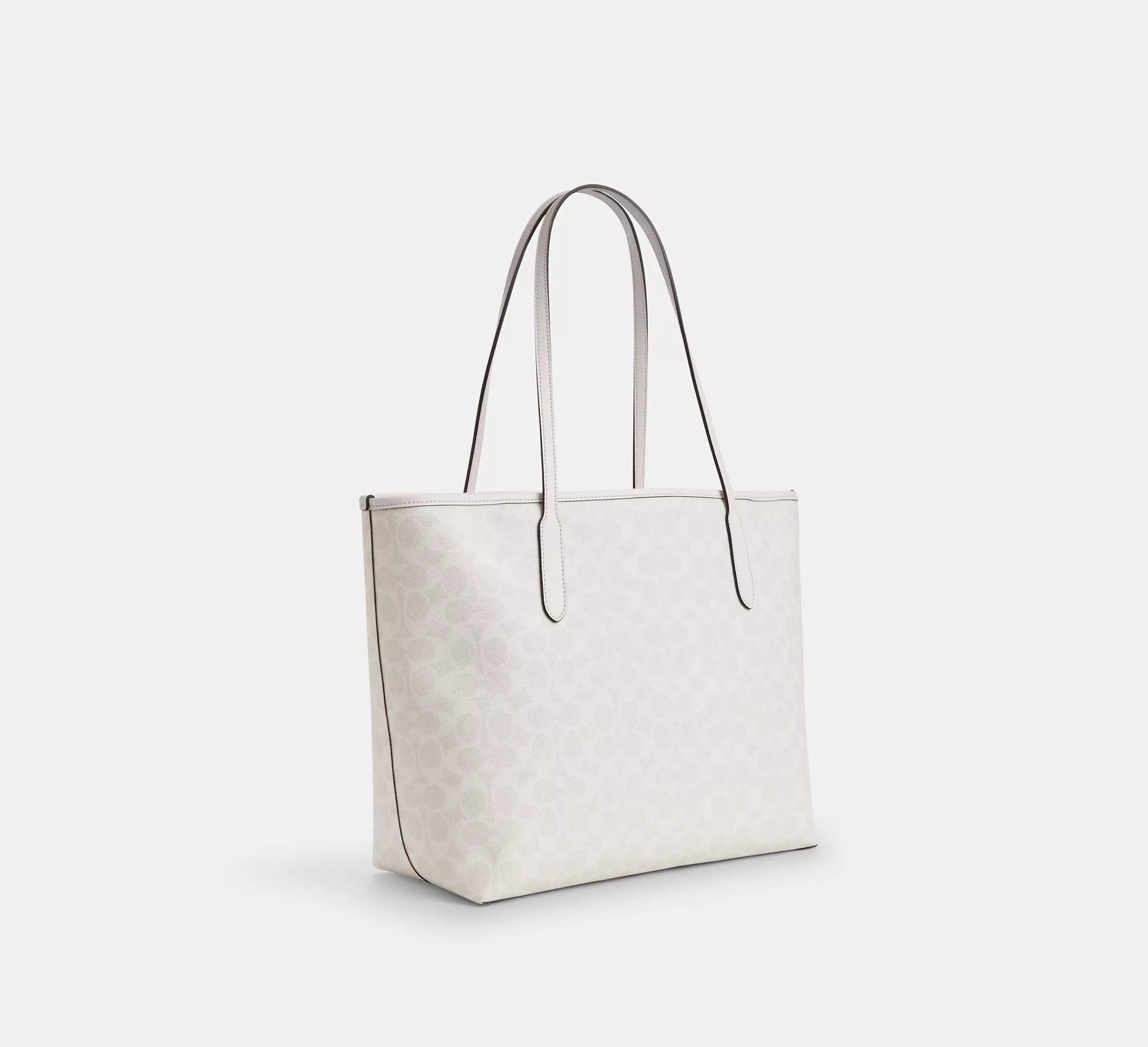 Coach City Tote – Chalk Signature Canvas con Interior Vino