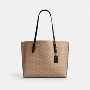 Coach Mollie Tote Bag en Signature Canvas Color Marron y Negro