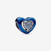 Charm Corazon Azul Giratorio