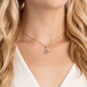 Collar Swarovski Cisne Chapado en Oro Rosado