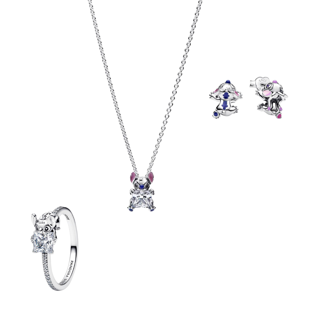 Conjunto Stitch (Anillo + Collar + Pendientes)
