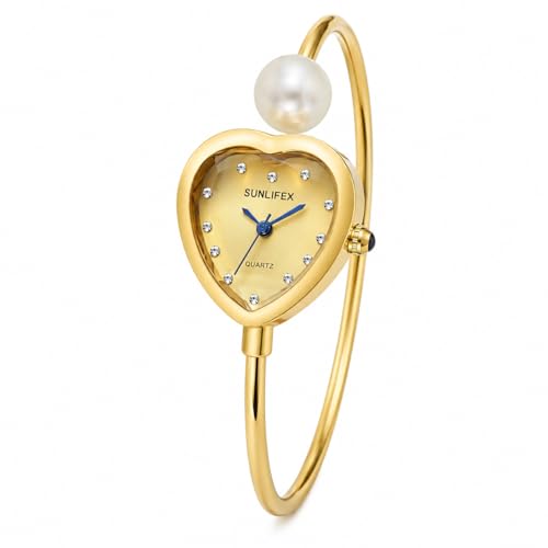 Reloj Corazón SUNLIFEX Rígido Cara Dorada