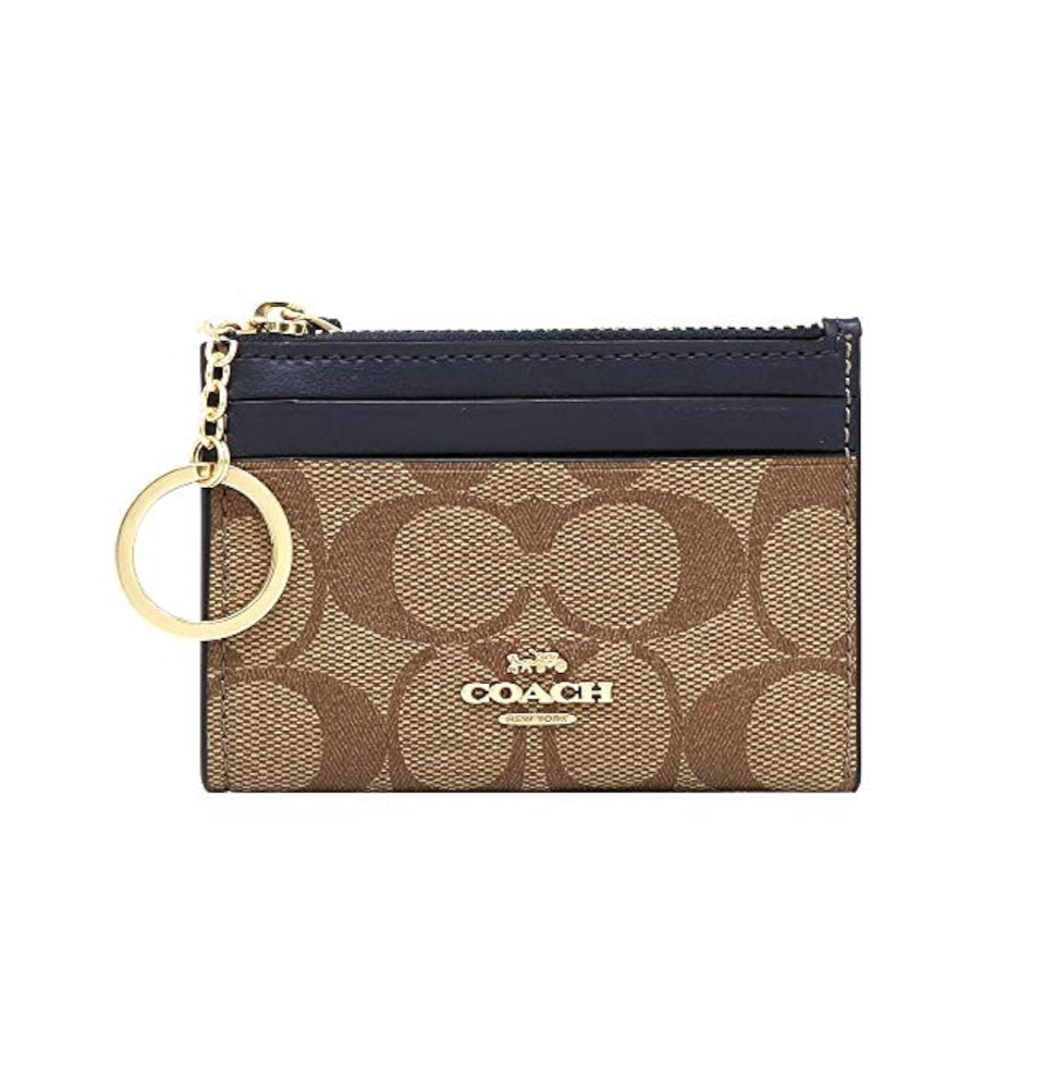 Coach Tarjetero con Llavero Khaki/Negro