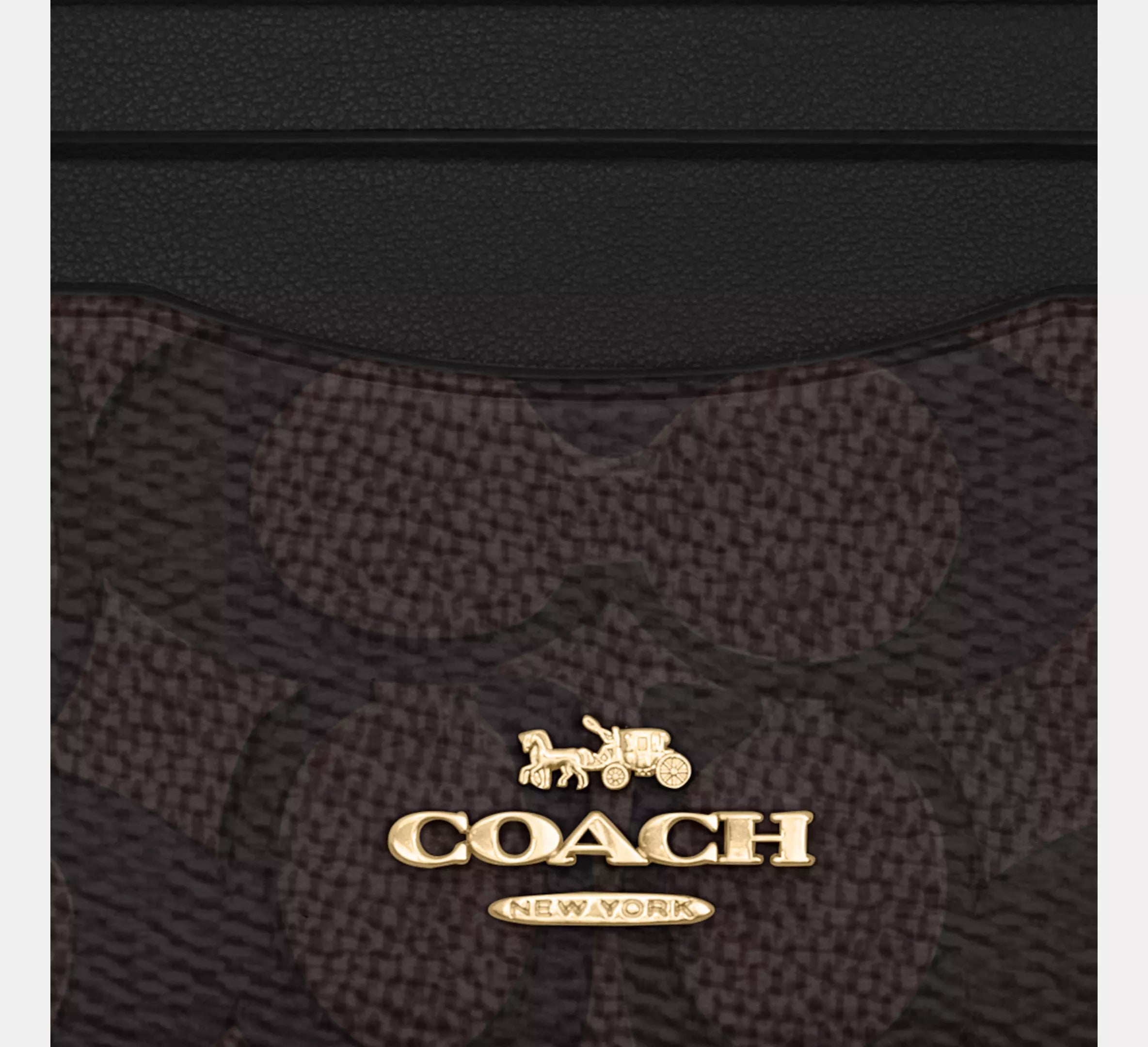 Coach Tarjetero en Signature Canvas – Negro & Caoba