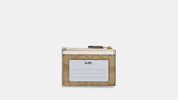 Coach Mini Skinny Wallet – Signature Canvas Khaki y Blanco
