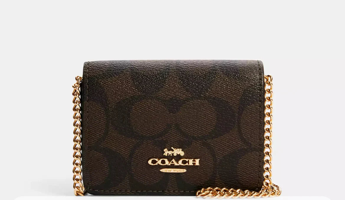 Coach Mini Skinny Wallet Signature Canvas