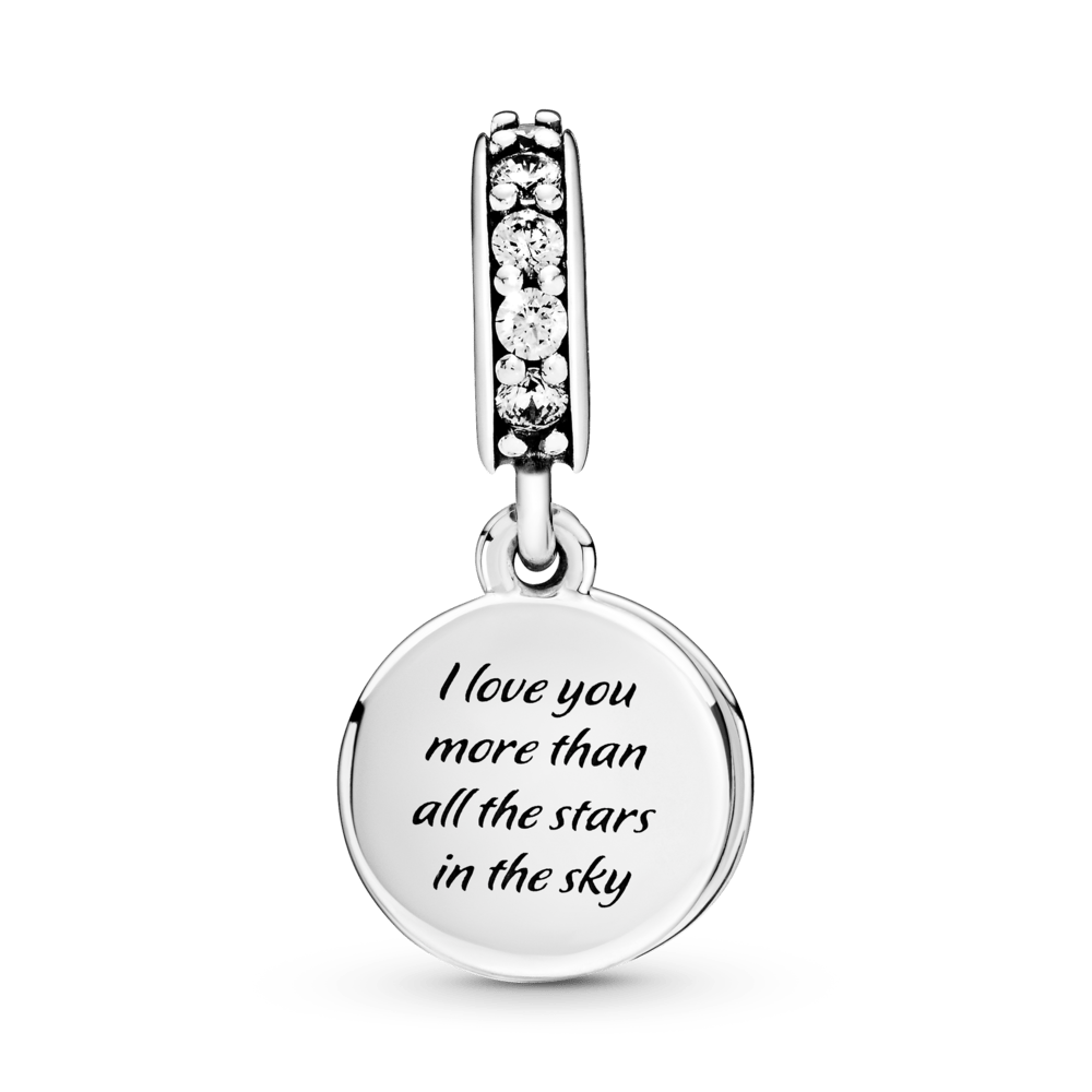 Charm colgante de luna creciente y estrellas azul cielo nocturno