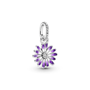 Charm Colgante Flor Margarita Morada