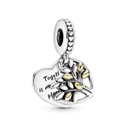 Charm Colgante Dos Tonos Corazón de Arbol Genealógico Familiar