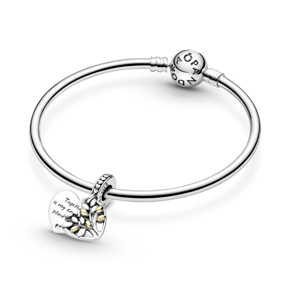 Charm Colgante Dos Tonos Corazón de Arbol Genealógico Familiar