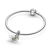 Charm Colgante Dos Tonos Corazón de Arbol Genealógico Familiar