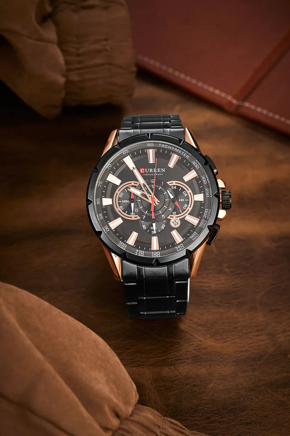 Reloj Curren Negro y Rose Gold 8363 Para Hombre