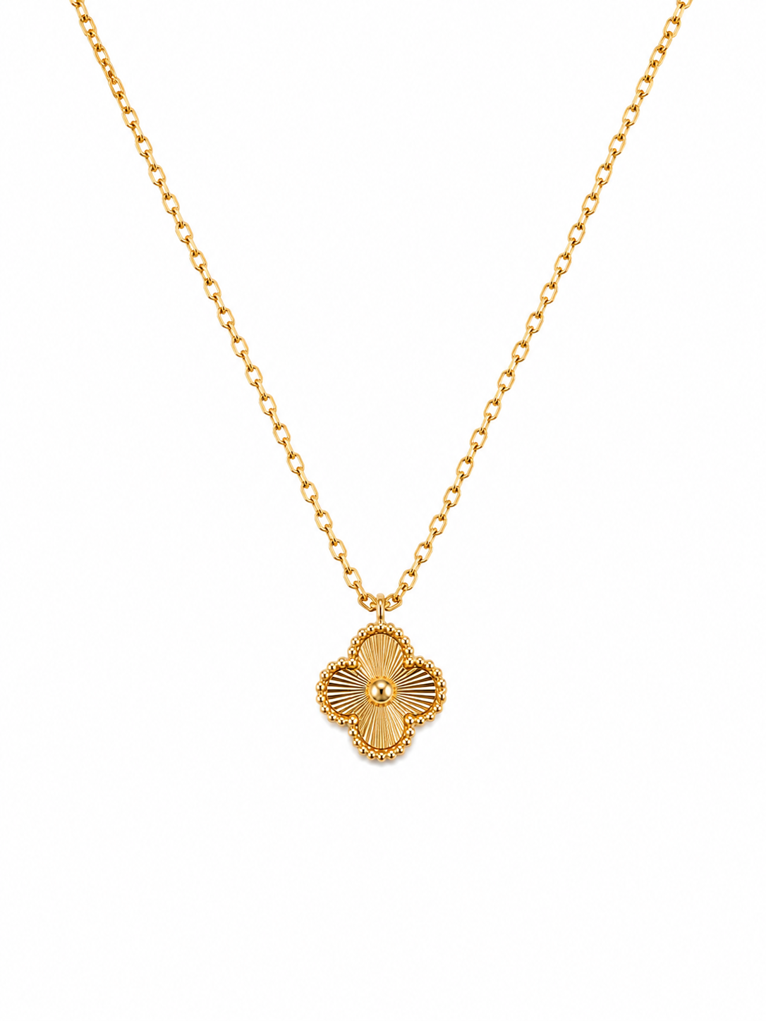 Collar Van Cleef Dorado Completo 1 Trebol Pequeño