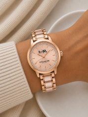 Reloj Coach Rose Gold Completo