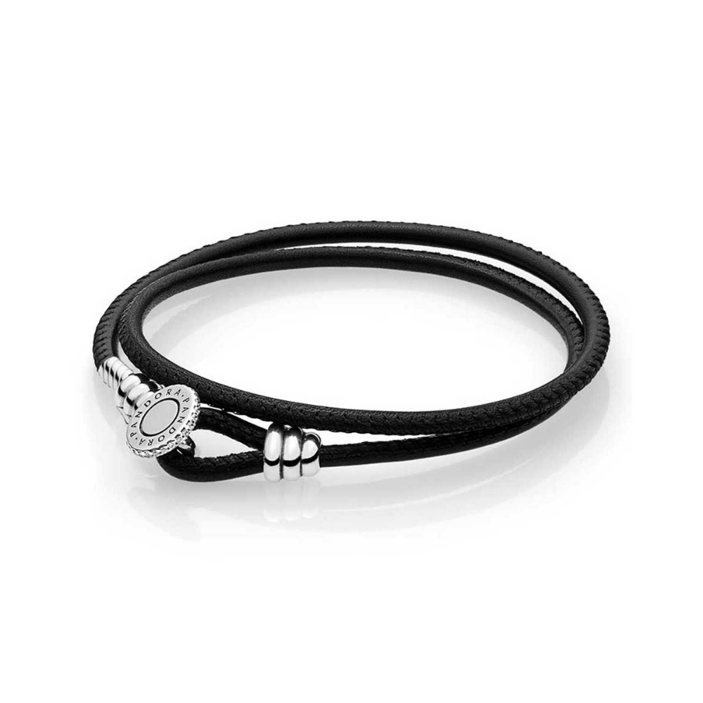 Pulsera de Cuero 2 giros Cierre Amarrado