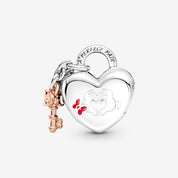 Charm Candado Mickey y Minnie Mouse de Disney
