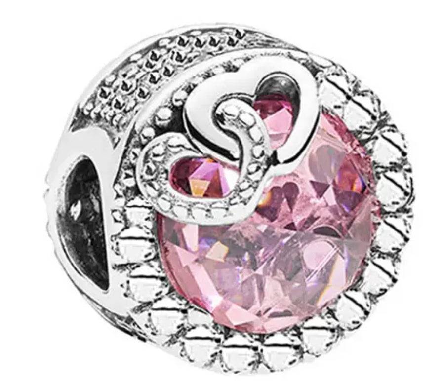 Separador Piedra Corazon Rosa Enlazado