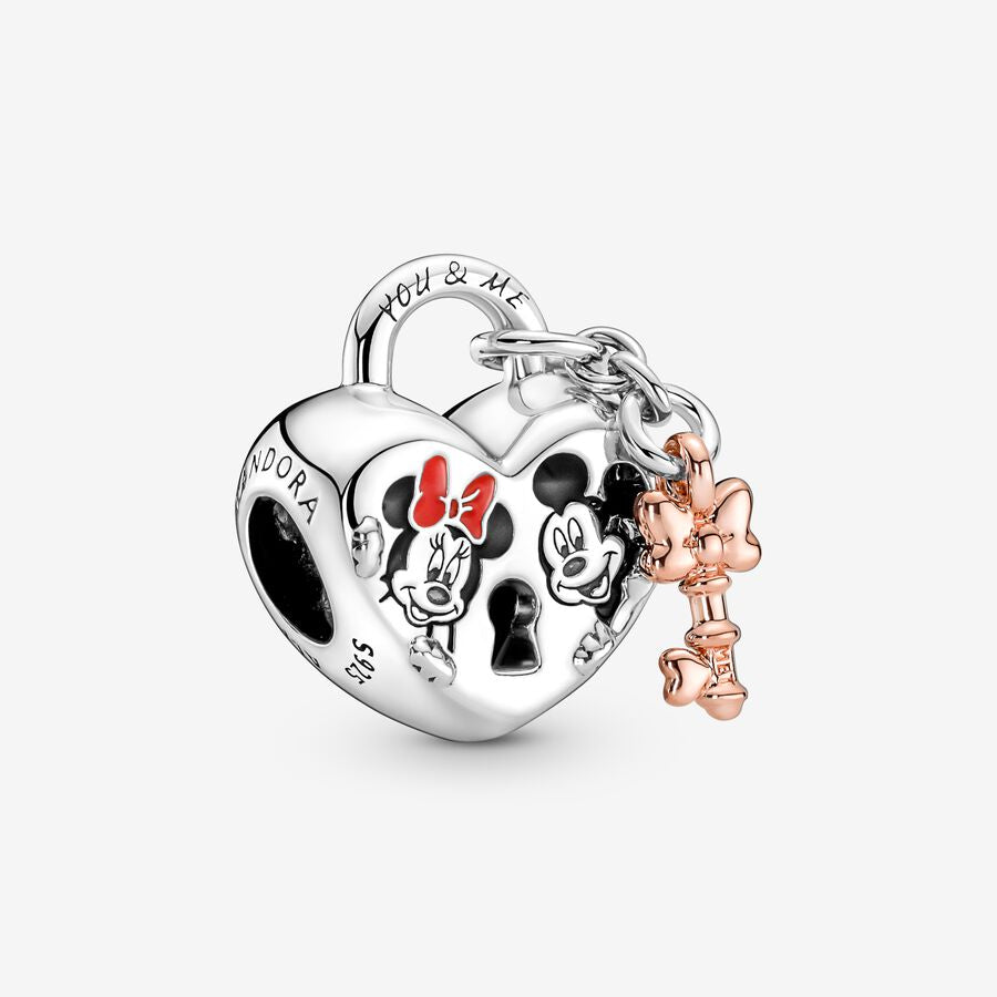 Charm Candado Mickey y Minnie Mouse de Disney