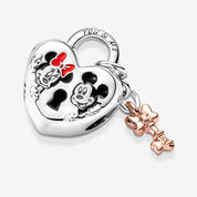 Charm Candado Mickey y Minnie Mouse de Disney